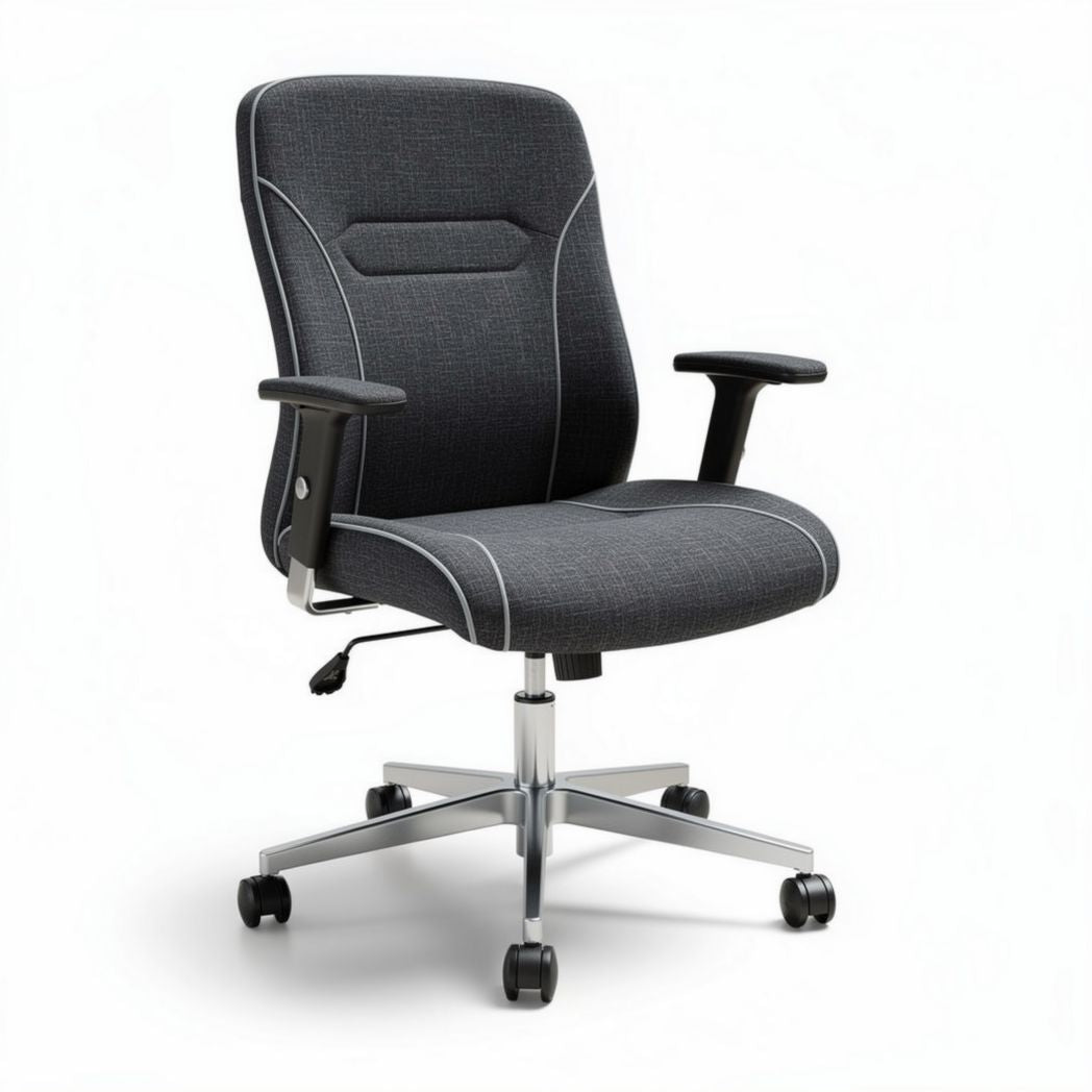 Office chair with ergonomic design and adjustable height dark gray fabric 60 x 60 x 90cm