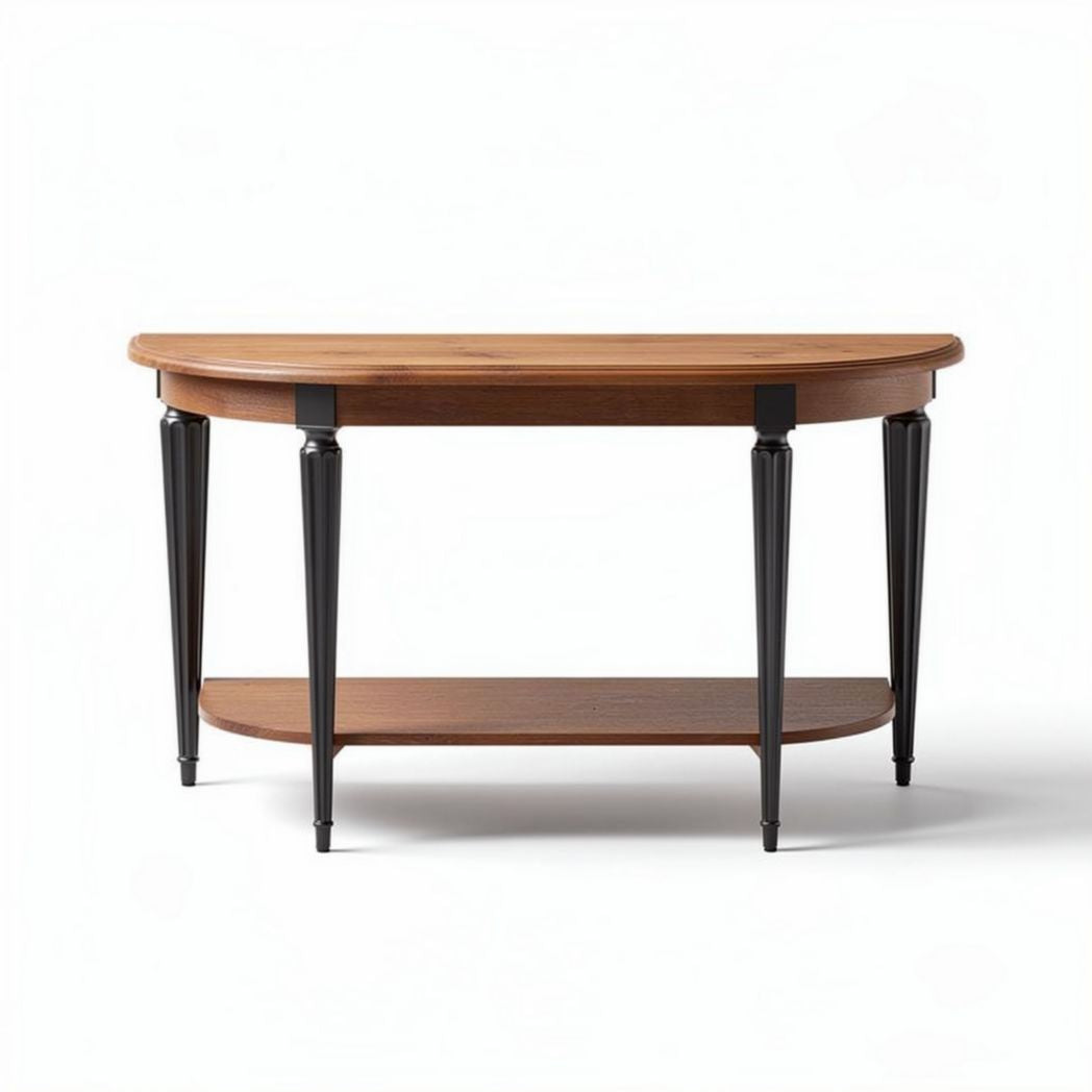 Console table with wooden top and metal legs 80 x 40 x 75cm