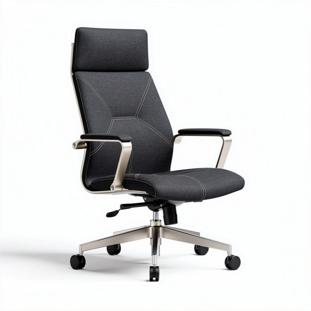 Mesh executive office chair with adjustable headrest and armrests