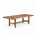 Wooden rectangular dining table with tapered legs 180 x 90 x 75cm brown finish