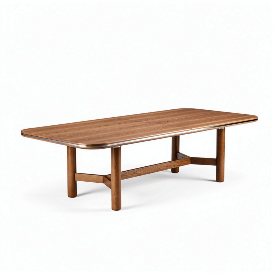 Wooden rectangular dining table with tapered legs 180 x 90 x 75cm brown finish